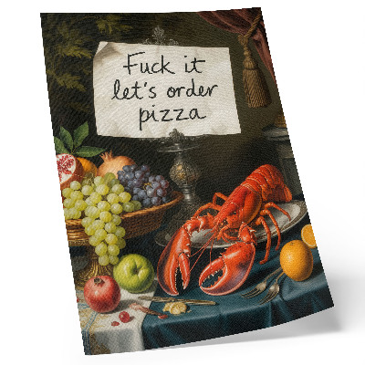Poster Eclectische kleuren, humoristische kreefteninscriptie