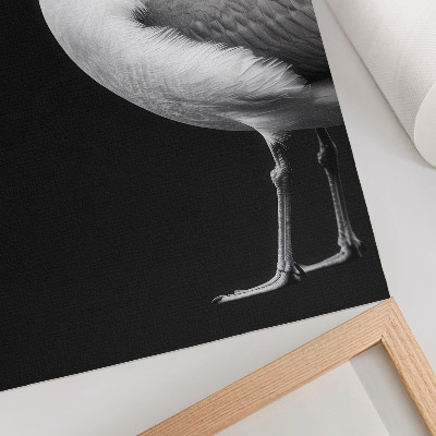 Decoratieve poster Minimalistische stijl met contrast tussen zwart en wit en een vogel.