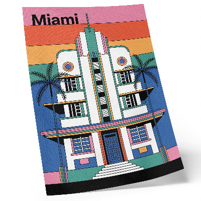 Wandposter Art deco, tropische kleuren, palmbomen, energie, Miami