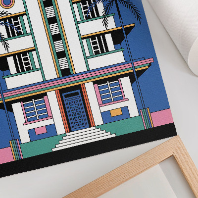 Wandposter Art deco, tropische kleuren, palmbomen, energie, Miami