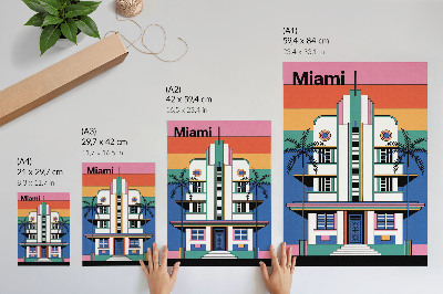 Wandposter Art deco, tropische kleuren, palmbomen, energie, Miami