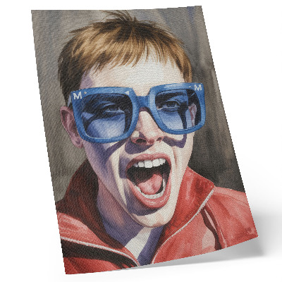 Decoratieve poster Portret van een persoon met een bril, levendige kleuren, emoties