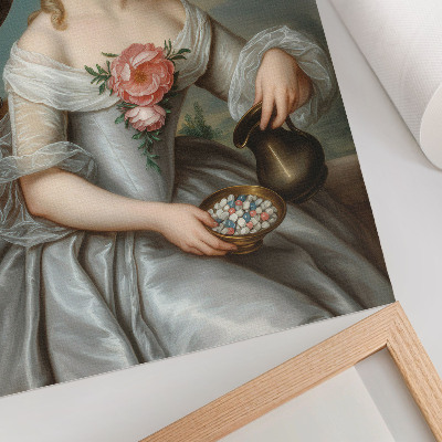 Decoratieve poster Portret van een vrouw met een adelaar tegen een natuurlijke achtergrond.