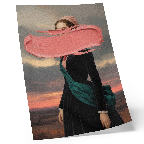 Wandposter Klassieke figuur met roze contrast