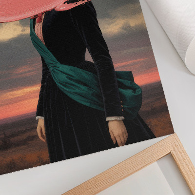 Wandposter Klassieke figuur met roze contrast