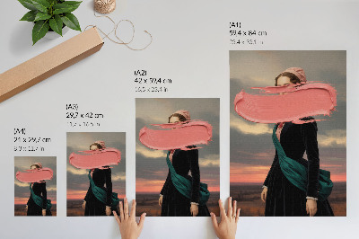Wandposter Klassieke figuur met roze contrast