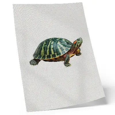 Poster met een groene schildpad die harmonie met de natuur uitstraalt
