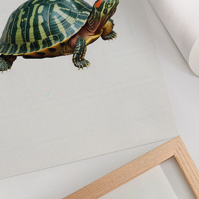 Poster Groene schildpad met details die harmonie met de natuur uitstralen