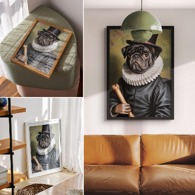 Wandposter Afbeelding van een hond in een renaissancekostuum.