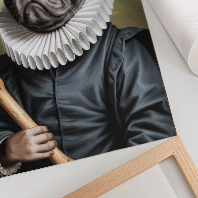 Wandposter Afbeelding van een hond in een renaissancekostuum.