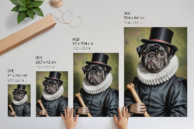 Wandposter Afbeelding van een hond in een renaissancekostuum.
