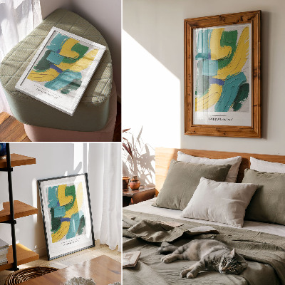 Decoratieve poster Energieke kleuren, dynamische abstractie