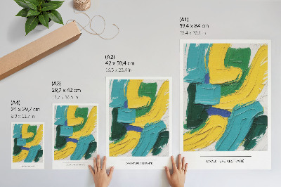 Decoratieve poster Energieke kleuren, dynamische abstractie