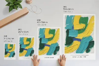 Decoratieve poster met energieke kleuren en dynamische abstractie
