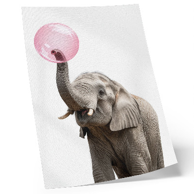 Poster Olifant met een bubbel moderniteit humor zachtheid