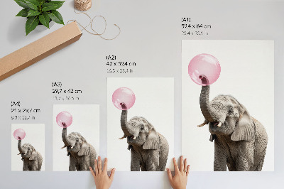 Poster Olifant met een bubbel moderniteit humor zachtheid
