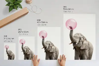 Poster olifant met een bubbel voor een moderne en humoristische uitstraling