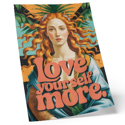 Wandposter Vrouw laat contrasterende letters achter