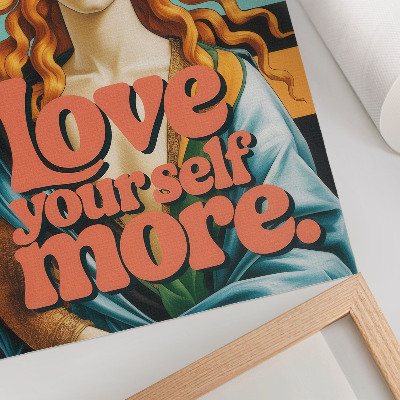 Wandposter Vrouw laat contrasterende letters achter