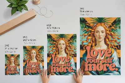 Wandposter Vrouw laat contrasterende letters achter