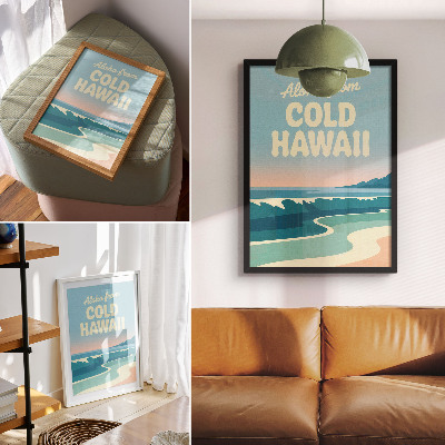 Poster Moderne typografie, natuurlijk landschap, stranden
