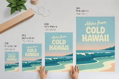 Poster moderne typografie met een natuurlijk strandlandschap