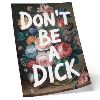 Wandposter Kleurrijke bloemen met witte letters vormen een effectief contrast.