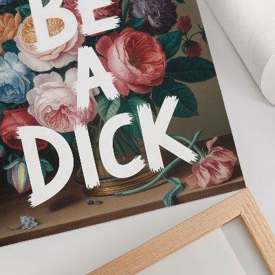 Wandposter Kleurrijke bloemen met witte letters vormen een effectief contrast.