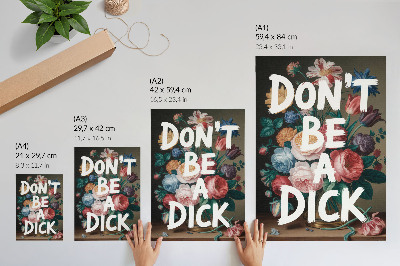 Wandposter Kleurrijke bloemen met witte letters vormen een effectief contrast.