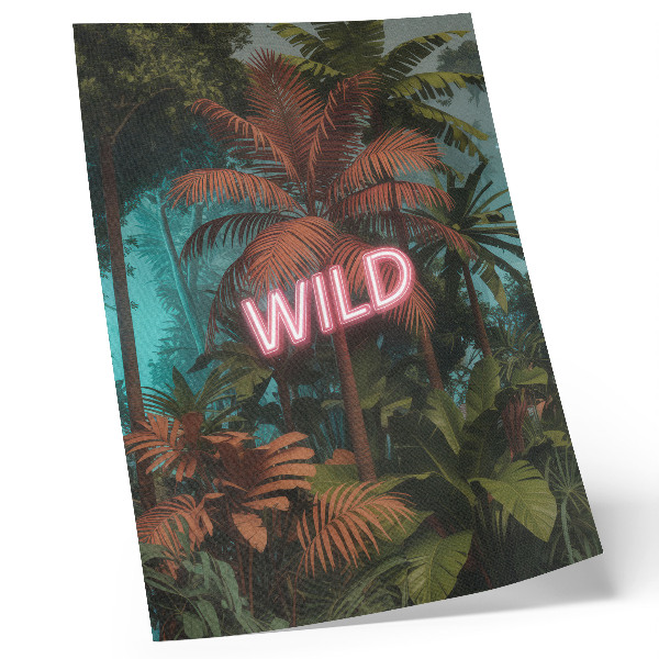 Decoratieve poster Tropische bladeren neonreclame frisheid