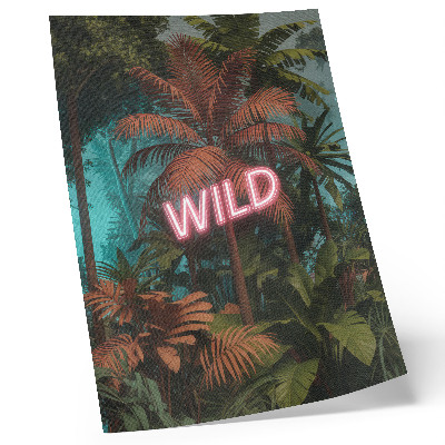 Decoratieve poster Tropische bladeren neonreclame frisheid