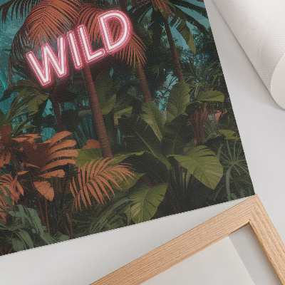 Decoratieve poster Tropische bladeren neonreclame frisheid