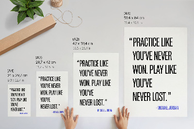 Wandposter Zwarte letters op een witte achtergrond, eenvoudige lay-out.