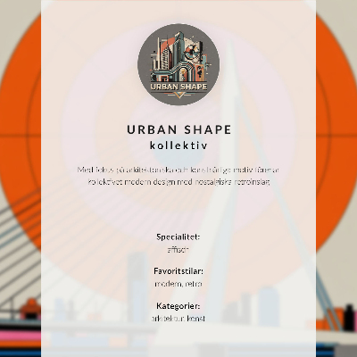 Poster Brug en stad in geometrische patronen