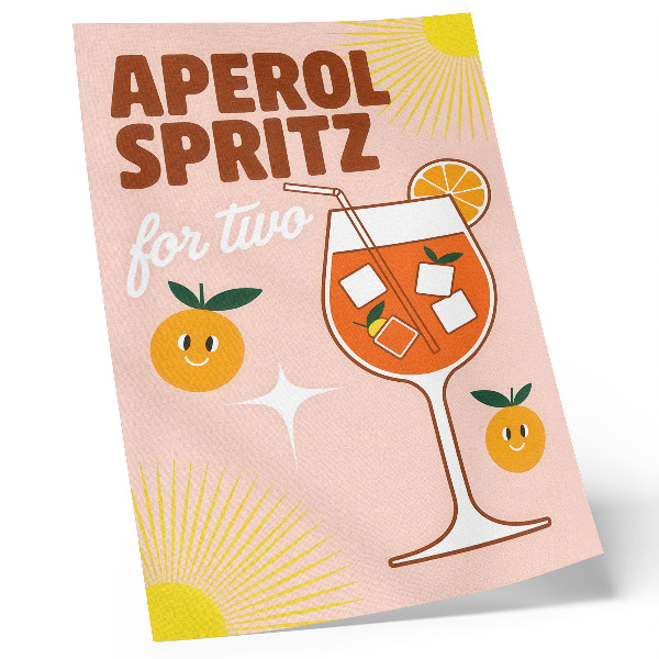 Poster Oranjegele lachende fruitletters