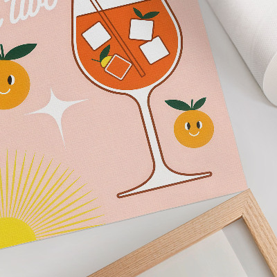 Poster Oranjegele lachende fruitletters
