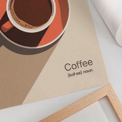 Decoratieve poster Koffiekopje in warme kleuren, minimalistisch