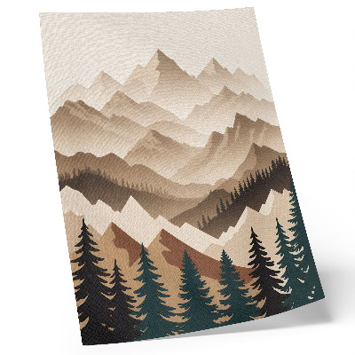 Poster Bergen en bomen, harmonie van de natuur, rustgevende schaduwen