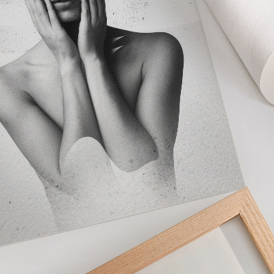 Wandposter Zwart-wit portret met abstracte patronen