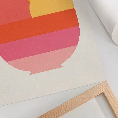 Wandposter levendige cirkels in een kom in minimalistische stijl