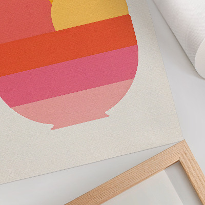 Wandposter Levendige cirkels in een kom, minimalistische stijl