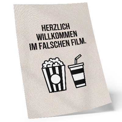 Decoratieve poster Betekenisvolle teksticonografie, bioscoop, beige achtergrond