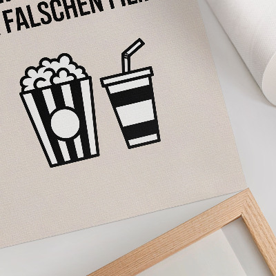 Decoratieve poster Betekenisvolle teksticonografie, bioscoop, beige achtergrond