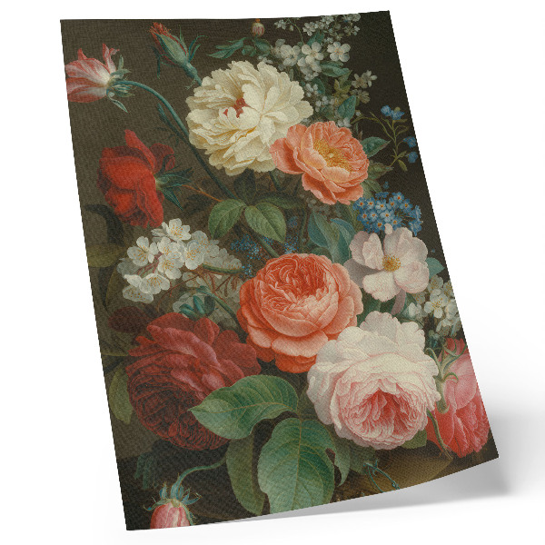 Wandposter Kleurrijke bloemen in een klassieke schilderstijl.