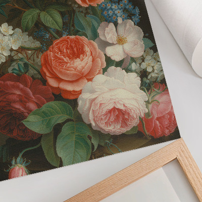 Wandposter Kleurrijke bloemen in een klassieke schilderstijl.