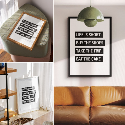 Wandposter Letters op een zwarte achtergrond, inspirerende typografie.