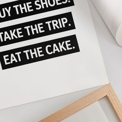Wandposter Letters op een zwarte achtergrond, inspirerende typografie.