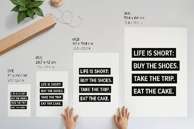 Wandposter Letters op een zwarte achtergrond, inspirerende typografie.
