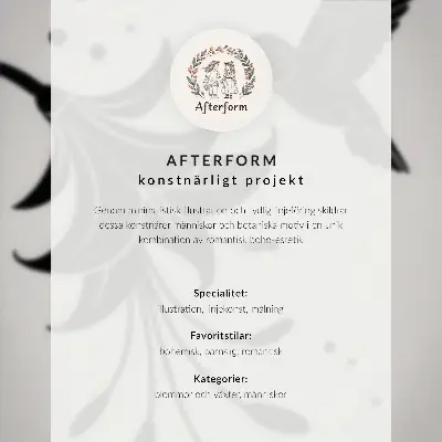 Poster met vergeet-me-nietjes en een vlinder op een crèmekleurige achtergrond