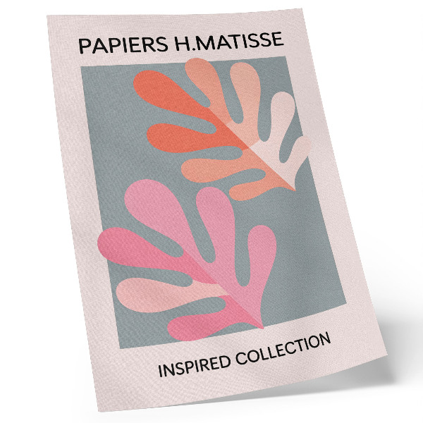 Wandposter Geometrische bladeren geïnspireerd door de kleurrijke bladeren van Matisse